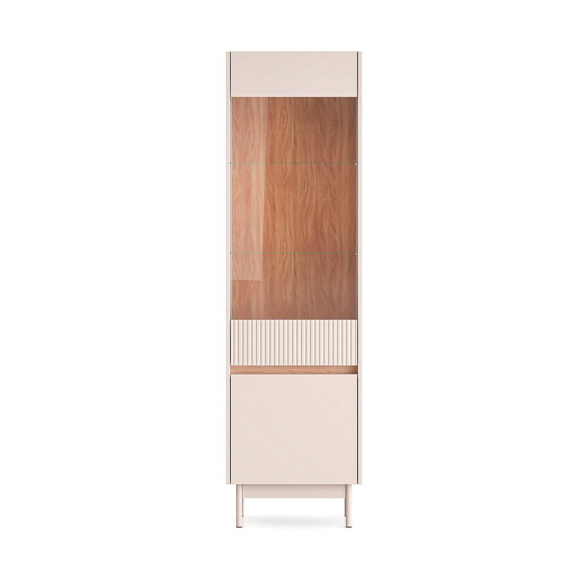 VITRINE Connie Kaschmir und Holz - Kaschmir, Holzwerkstoff (54.9/192.8/40cm) - Petits-meubles