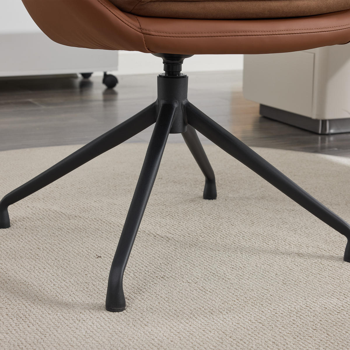 STUHL Kunstleder mit 360°-Drehfunktion, DE-42311, Braun - Braun, Metall (66/80/67.5cm) - ComfortXL