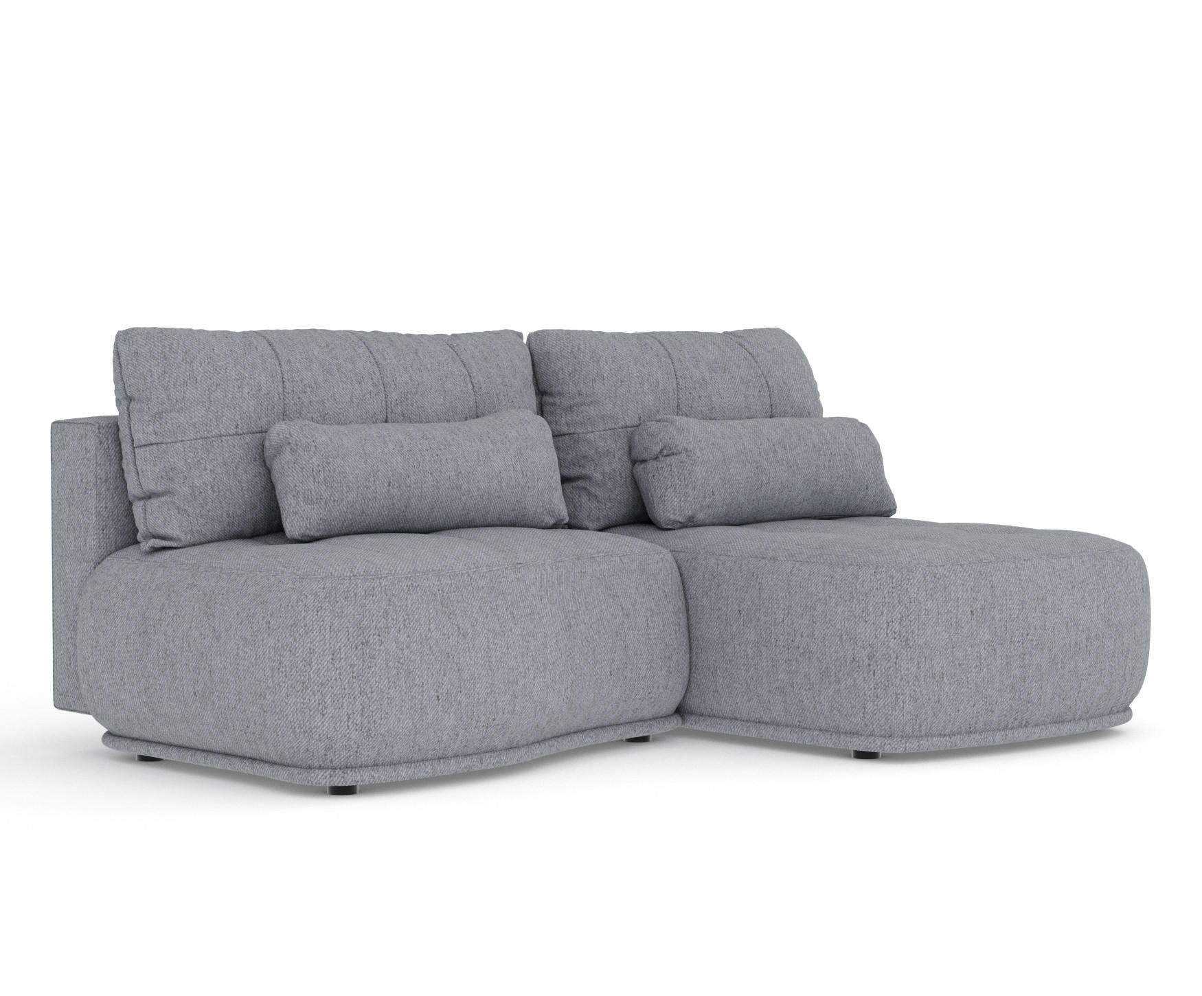 ECKSOFA MIT SCHLAFFUNKTION Batu Grau Webstoff - Schwarz/Grau, Holz/Holzwerkstoff (223/158cm) - Maison de Reve