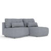 ECKSOFA MIT SCHLAFFUNKTION Batu Grau Webstoff - Schwarz/Grau, Holz/Holzwerkstoff (223/158cm) - Maison de Reve