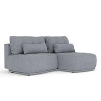 ECKSOFA MIT SCHLAFFUNKTION Batu Grau Webstoff - Schwarz/Grau, Holz/Holzwerkstoff (223/158cm) - Maison de Reve