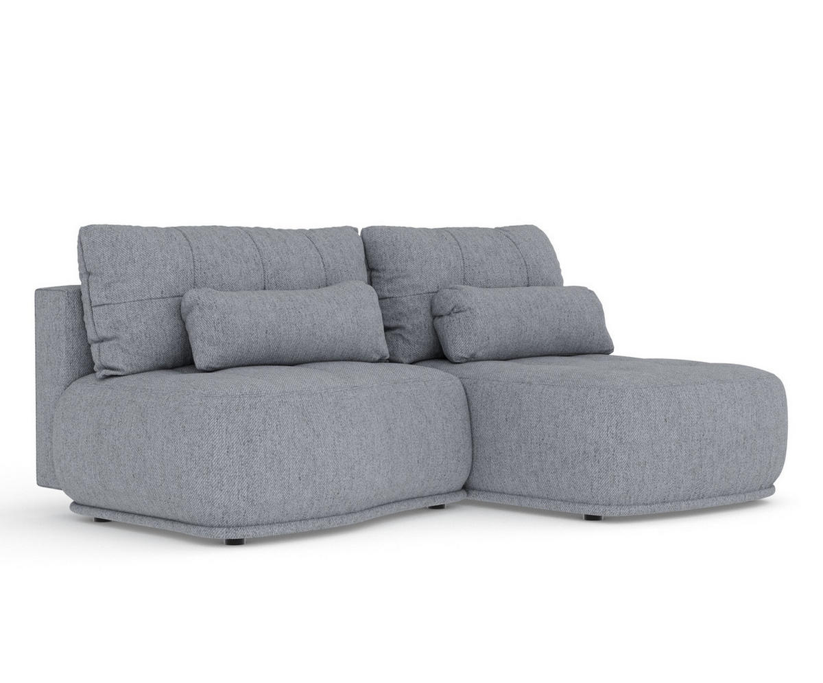 ECKSOFA MIT SCHLAFFUNKTION Batu Grau Webstoff - Schwarz/Grau, Holz/Holzwerkstoff (223/158cm) - Maison de Reve