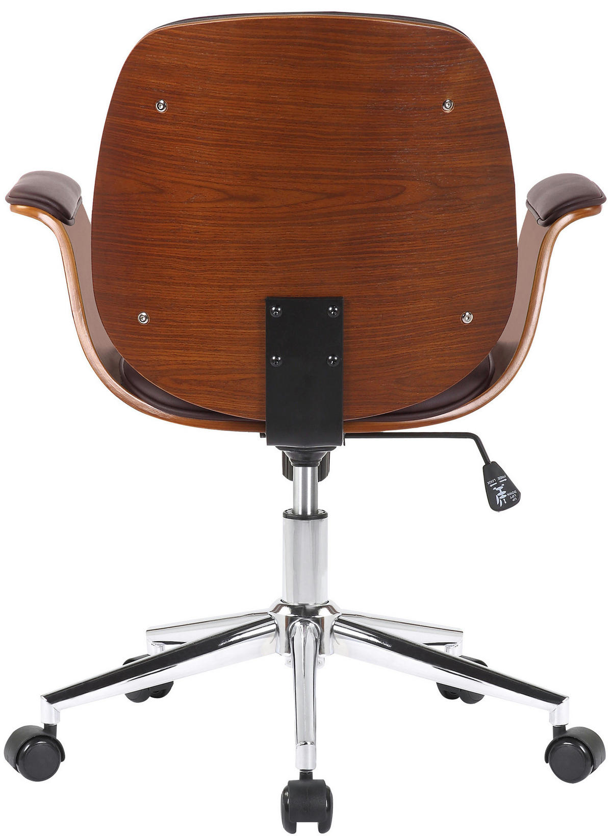 BÜROSTUHL Keegan, Kunstleder Walnuss/Braun - Braun, Textil/Metall (69/90/62cm) - TPFLiving