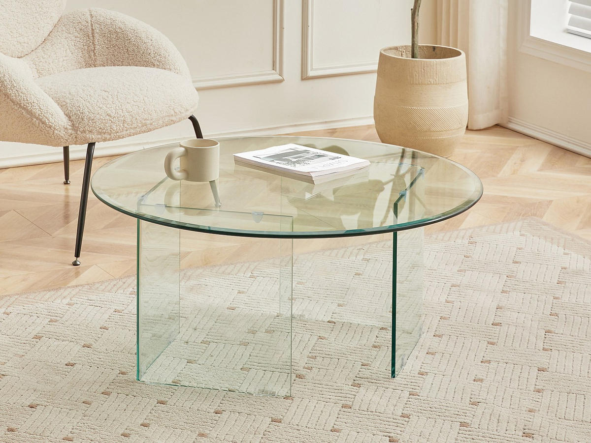 COUCHTISCH - Sicherheitsglas - ADAMO - Transparent, Glas (90/90/41cm) - Vente-Unique