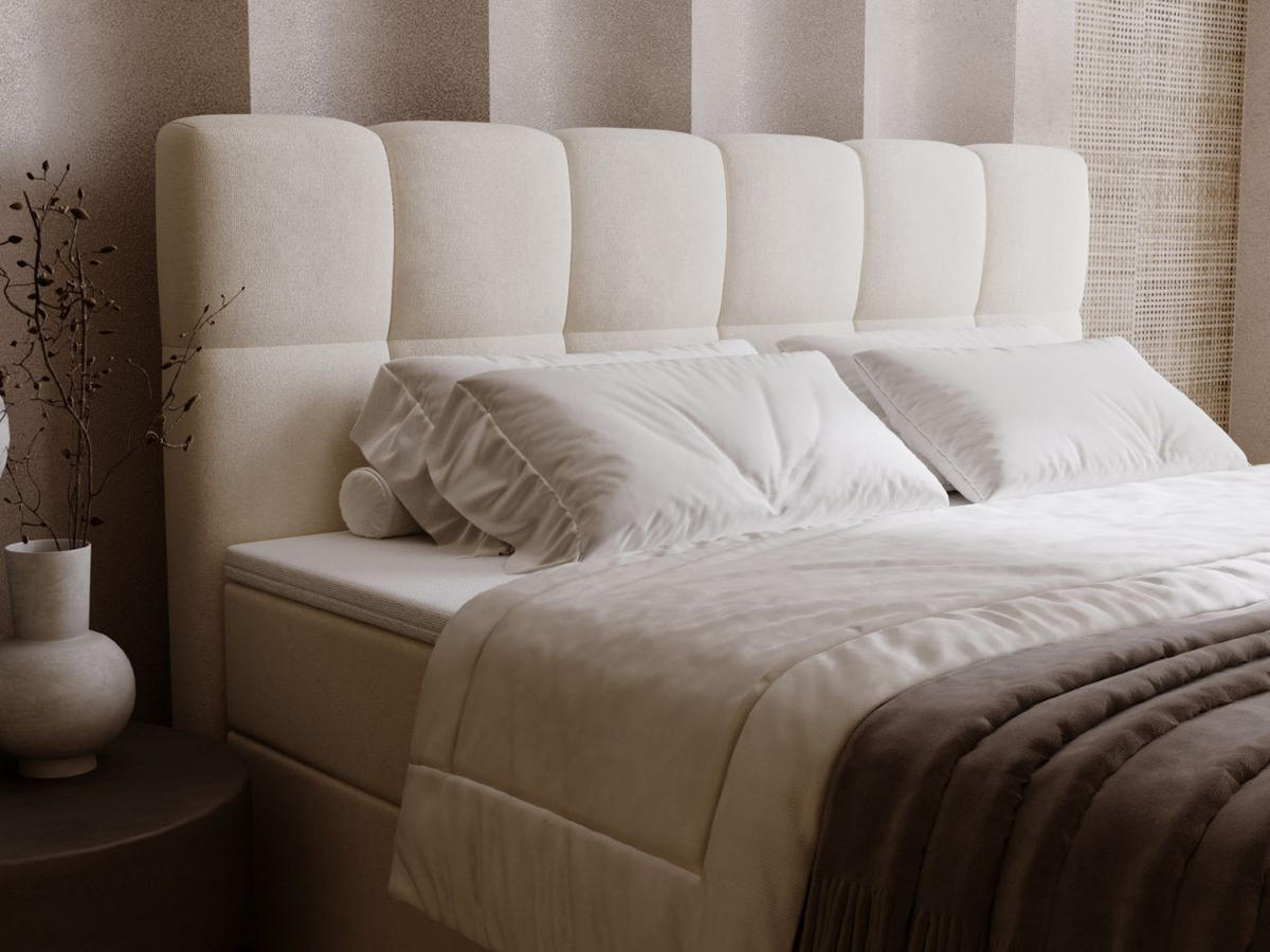 BOXBETT Maison 180x200 Beige - Beige, Holz/Textil (180/200cm) - Graingold