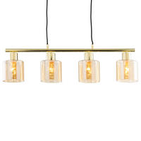 PENDELLEUCHTE - Metall / Glas, 4-flammig - Goldfarben, Glas (12/75/150cm) - home24