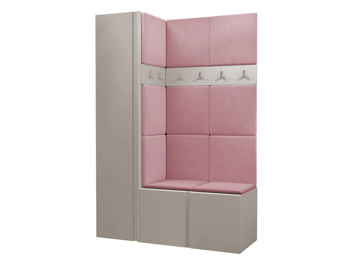 GARDEROBEN-SET Orion IX - Kaschmir/Rosa, Holzwerkstoff/Kunststoff (124/186/46cm) - MIRJAN24