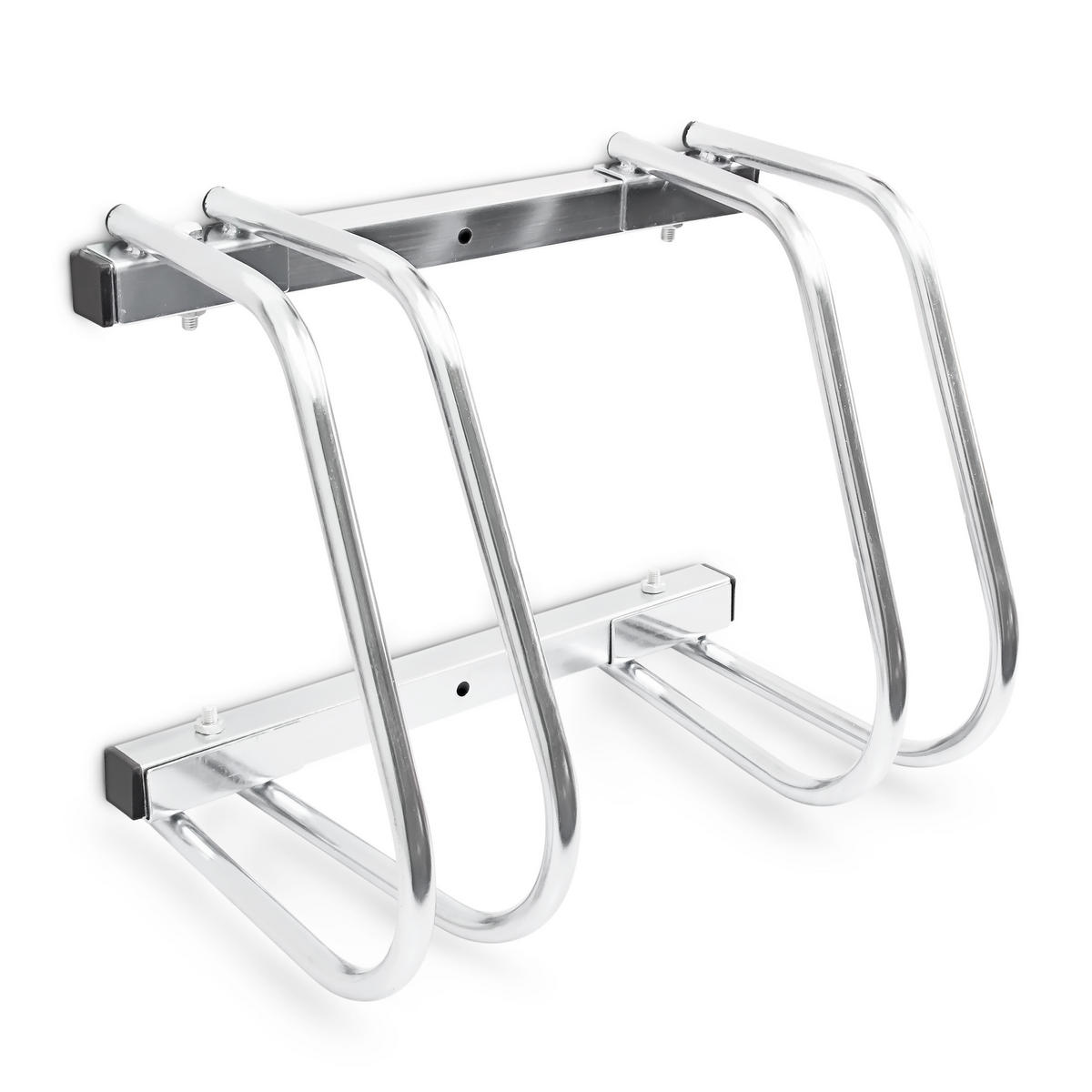 FAHRRADSTÄNDER Silber für 2 Fahrräder - Silberfarben, Metall (40/26/32cm) - Relaxdays