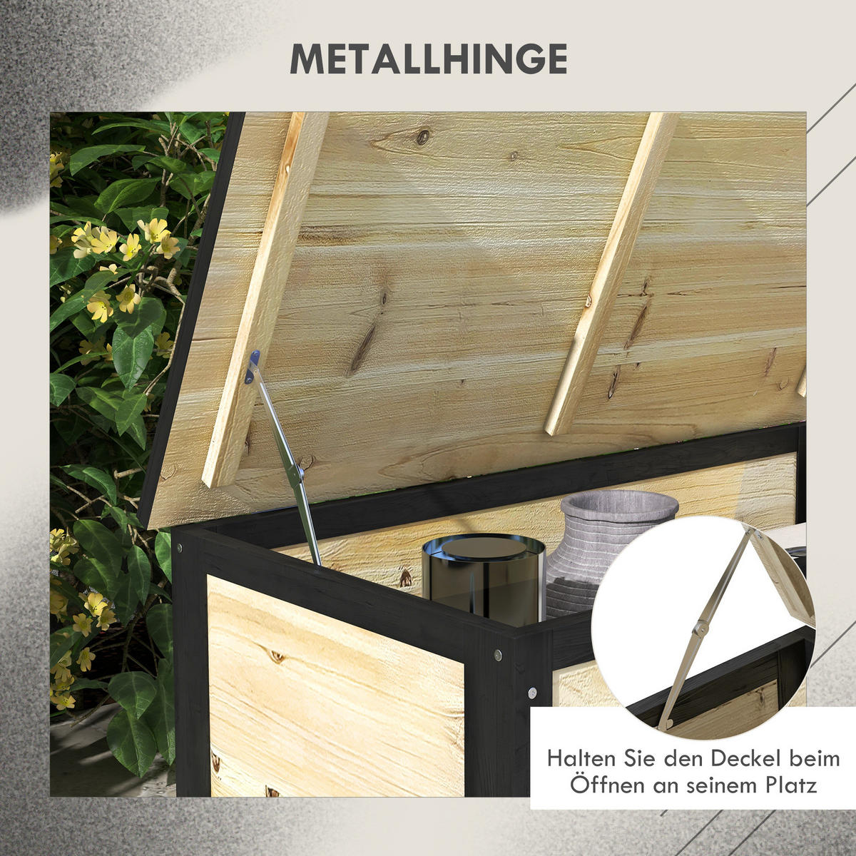 GARTENBOX, Tannenholz, Naturholz - Naturfarben, Holz (50/43/100cm) - Outsunny