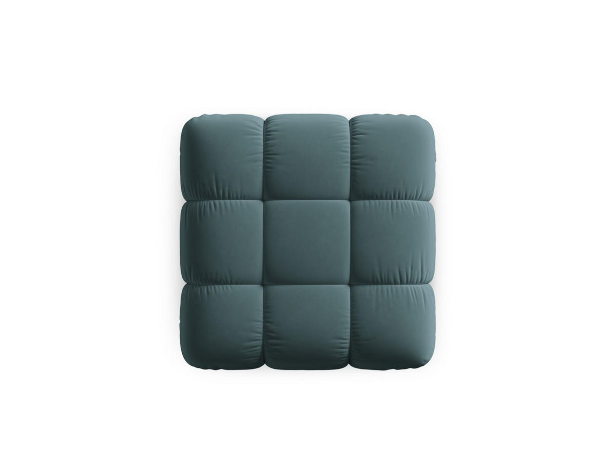 POUF Bellis aus Samt petrol - Petrol, Textil (94/39/94cm) - Micadoni