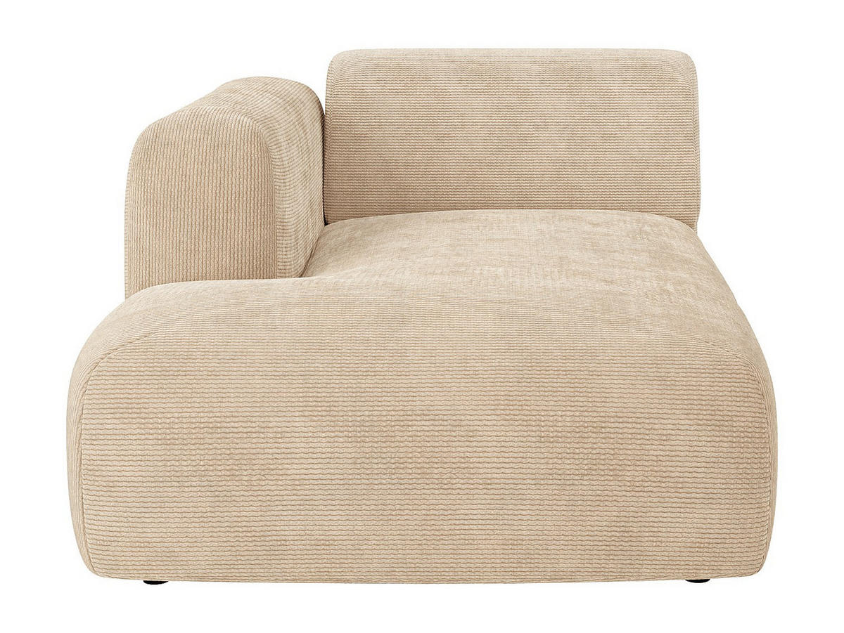 RECAMIERE ohne Schlaffunktion - 1 Person - samt - beige Pogni - Beige, Textil (108/73/163cm) - Vente-Unique