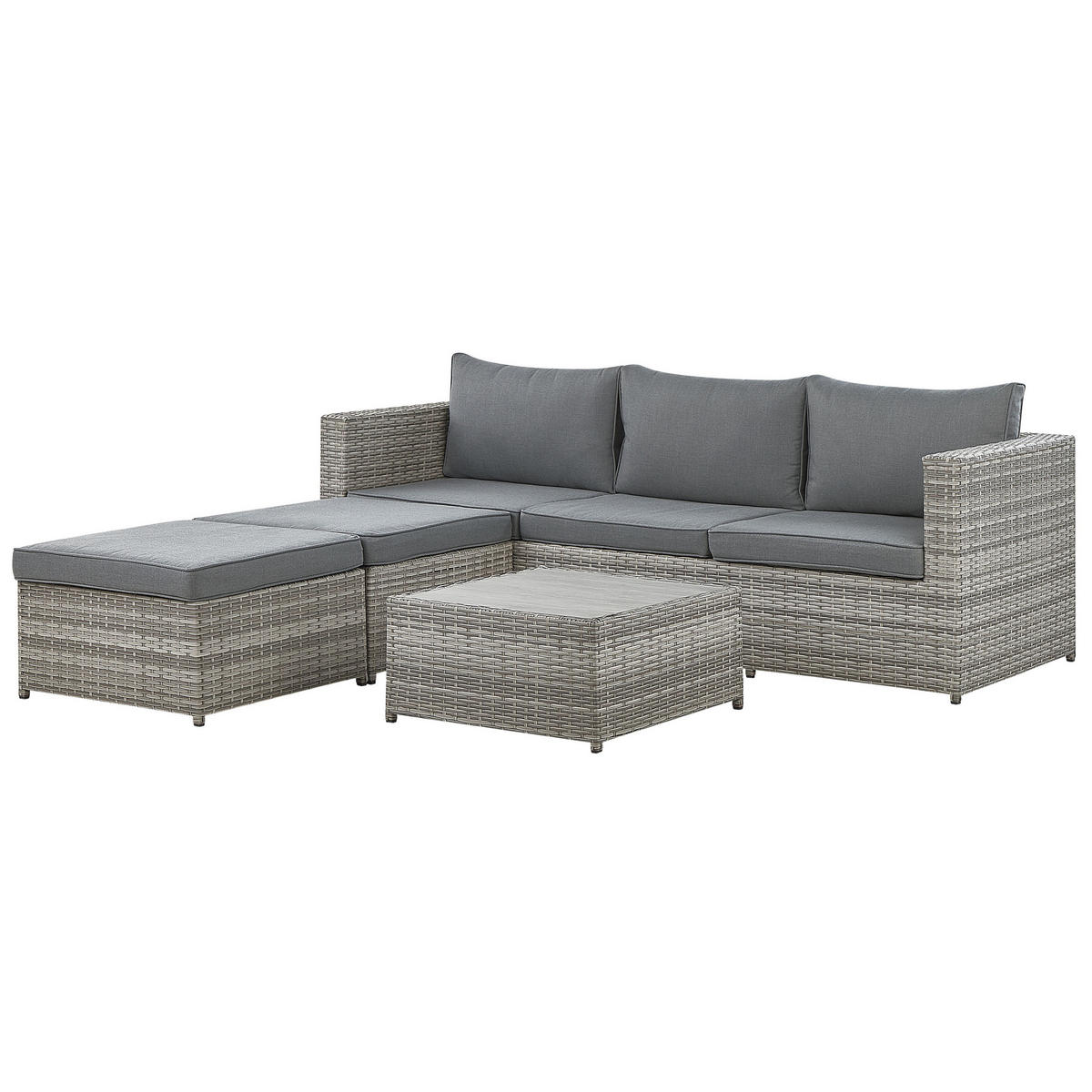 LOUNGE set 5-sjed sivi lijeve strane modularni Sabbia - siva, plastika - Beliani