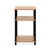 BEISTELLTISCH mit 2 offenen Nischen 30/34/60 cm - Schwarz/Eiche Artisan, Holzwerkstoff (34/30/60cm) - Calicosy