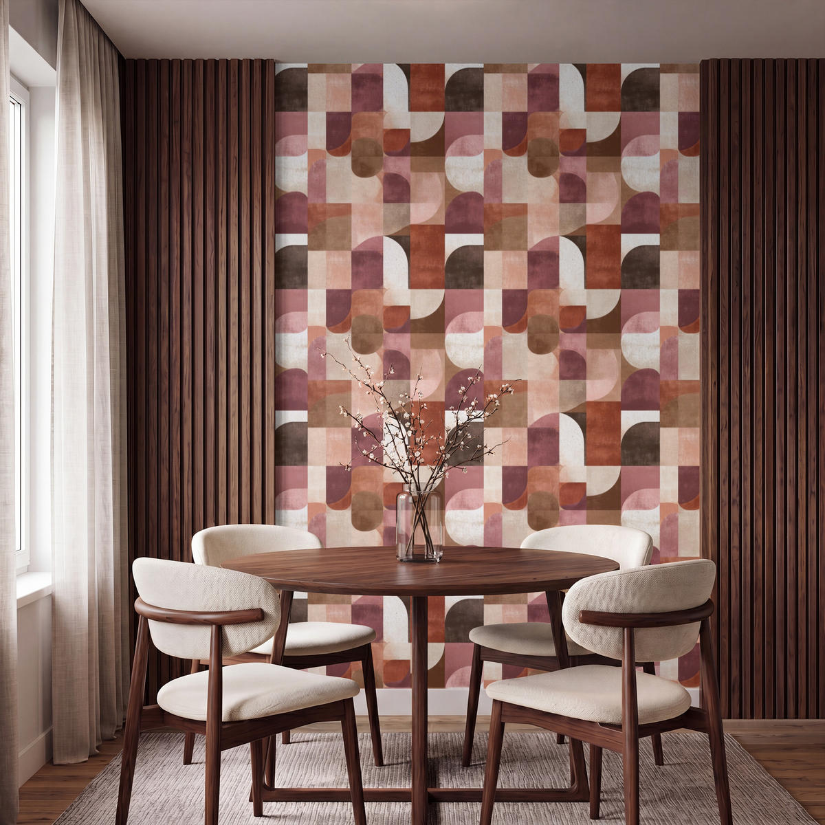 TAPETE - Geometrie - Modern - Retro - 140x220 cm - Multicolor, Papier (140/220cm) - OnlyWow