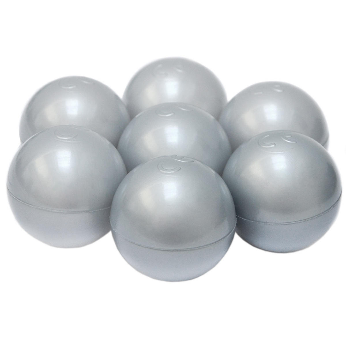 BÄLLEBAD-BÄLLE 50 Stück, Siber/Grau, 5.5 cm - Silberfarben, Kunststoff (5.5/5.5/5.5cm) - Littletom