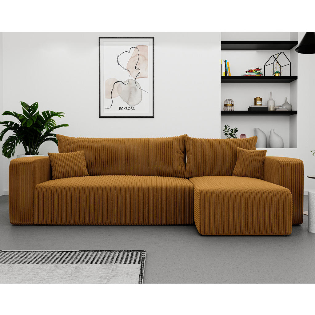 Thumbnail - Idohome Ecksofa, Gelb, Textil, 4-Sitzer, L-Form,L-Form, 248x145 cm, Wohnzimmer, Sofas & Couches, Wohnlandschaften, Eckso...