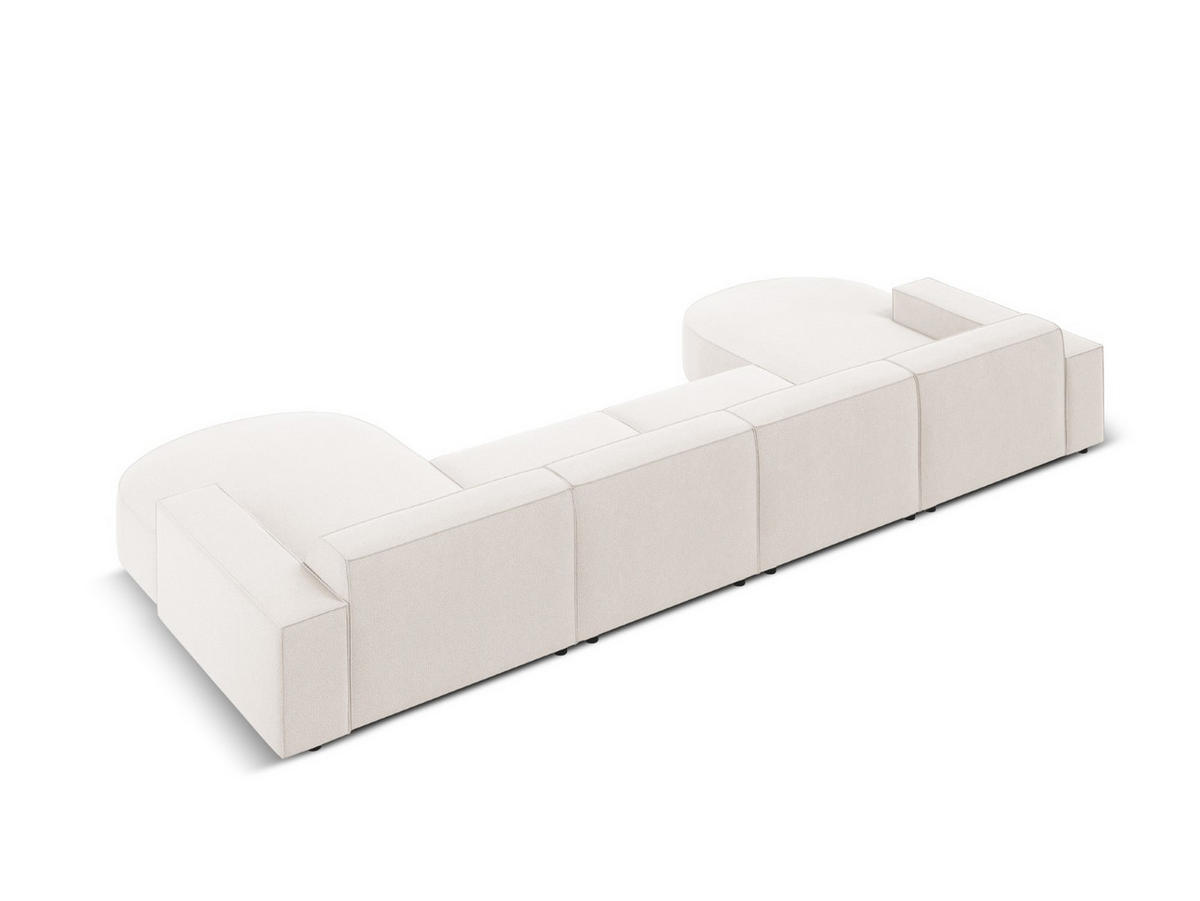 PANORAMASOFA Jodie aus strukturiertem Stoff leichtes beige 6 Sitzplätze - Beige, Textil (166/70/364cm) - Micadoni
