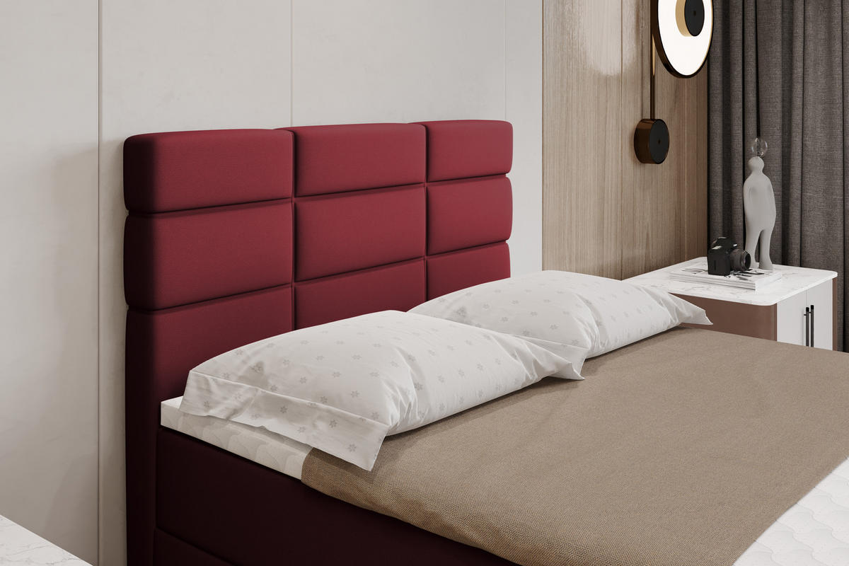 BOXBETT Reve 120 x 200 cm mit Bettkasten und Lattenrost ohne matratze - rot - Rot, Holz (120/206cm) - Panda Möbel
