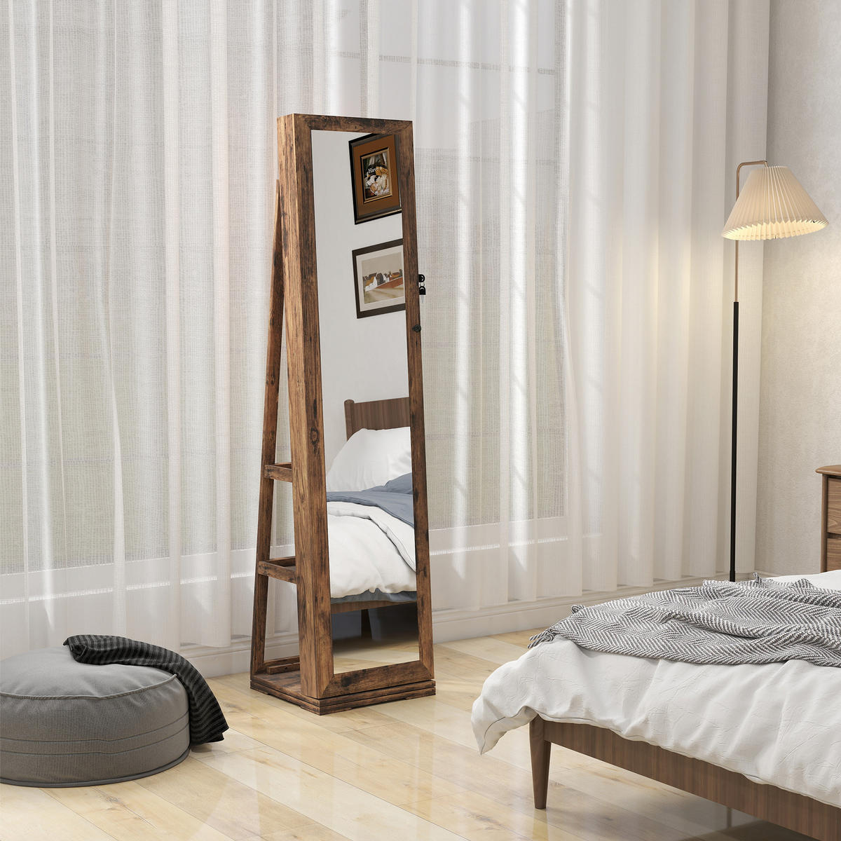 STANDSPIEGEL DE-18887 Braun Rustikal - Braun, Holzwerkstoff (38/160/38cm) - ComfortXL