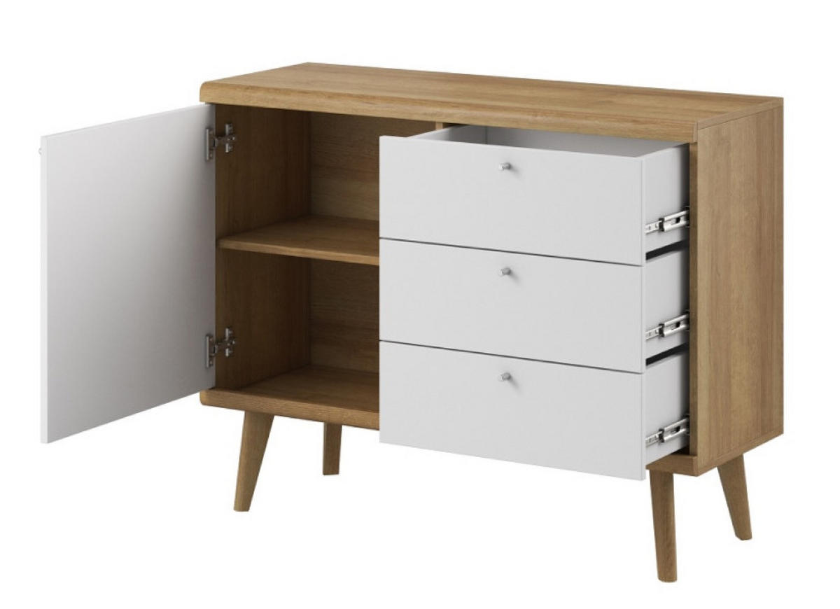 SIDEBOARD Weiß DRIMO Für Fernseher PKSZ107 - Multicolor, Holzwerkstoff (107/83/40cm) - Sepro Meble