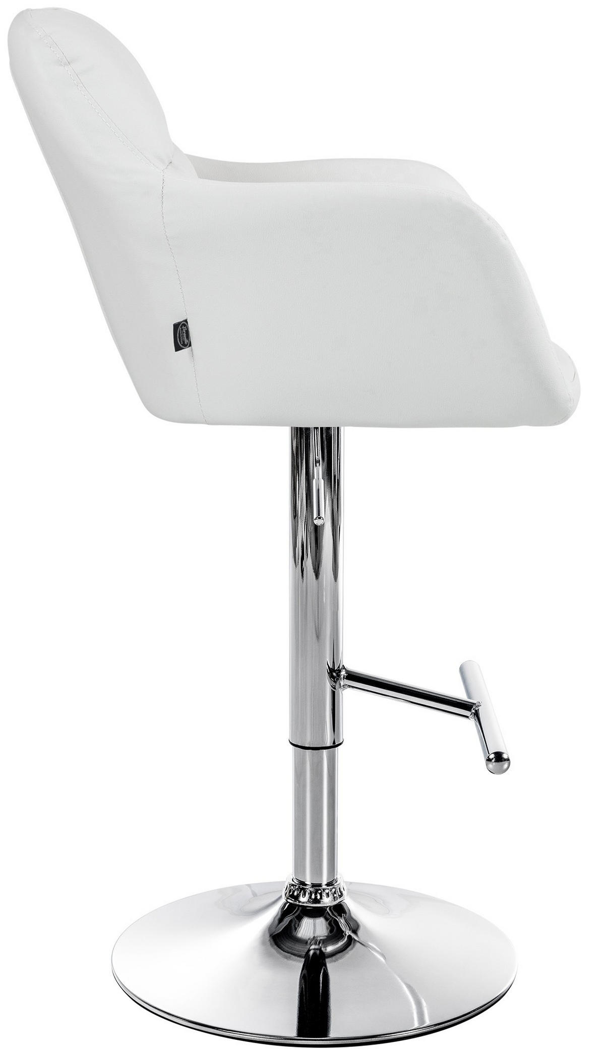BARHOCKER Natoma Kunstleder 97-118 cm weiß - Weiß, Leder (57/97/59cm) - furnicato