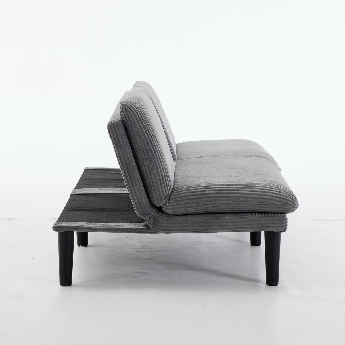 SCHLAFSOFA 167/43/67 cm in Grau Cord - Grau, Textil (86/67/168cm) - Oxeza