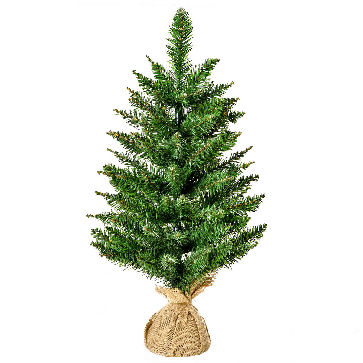 WEIHNACHTSBAUM DE-41524 Mini 60 cm mit Zementständer Mehrfarbig - Grün, Kunststoff (60cm) - ComfortXL