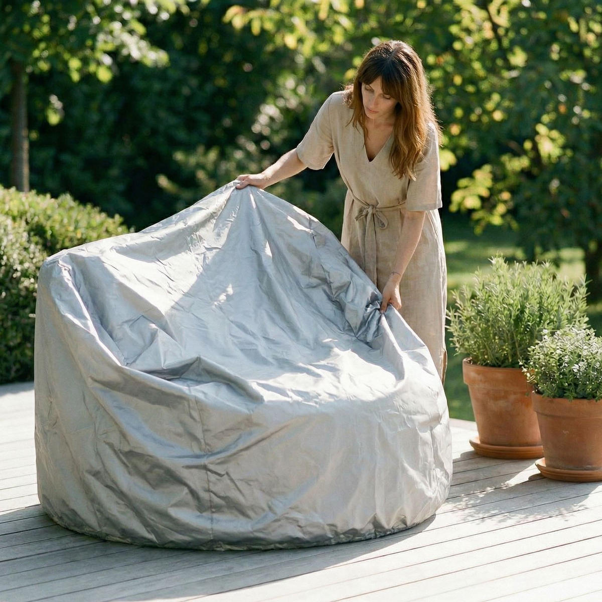 GARTENSOFA AMALFI - Beige, Kunststoff (110/75/112cm) - IDIMEX