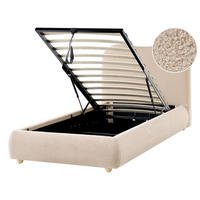 BETT mit Stauraum 90/200 cm Beige Blagnac - Beige/Braun, Textil (90/200cm) - Beliani