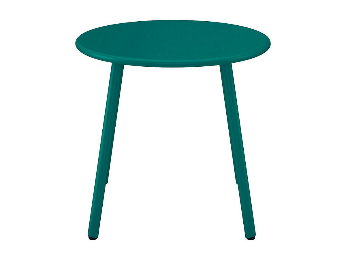 GARTENBEISTELLTISCH - 1 -Sitzer - Stahl - blaugrün - MIRMANDE - Blau, Metall (50/50/44.5cm) - Vente-Unique