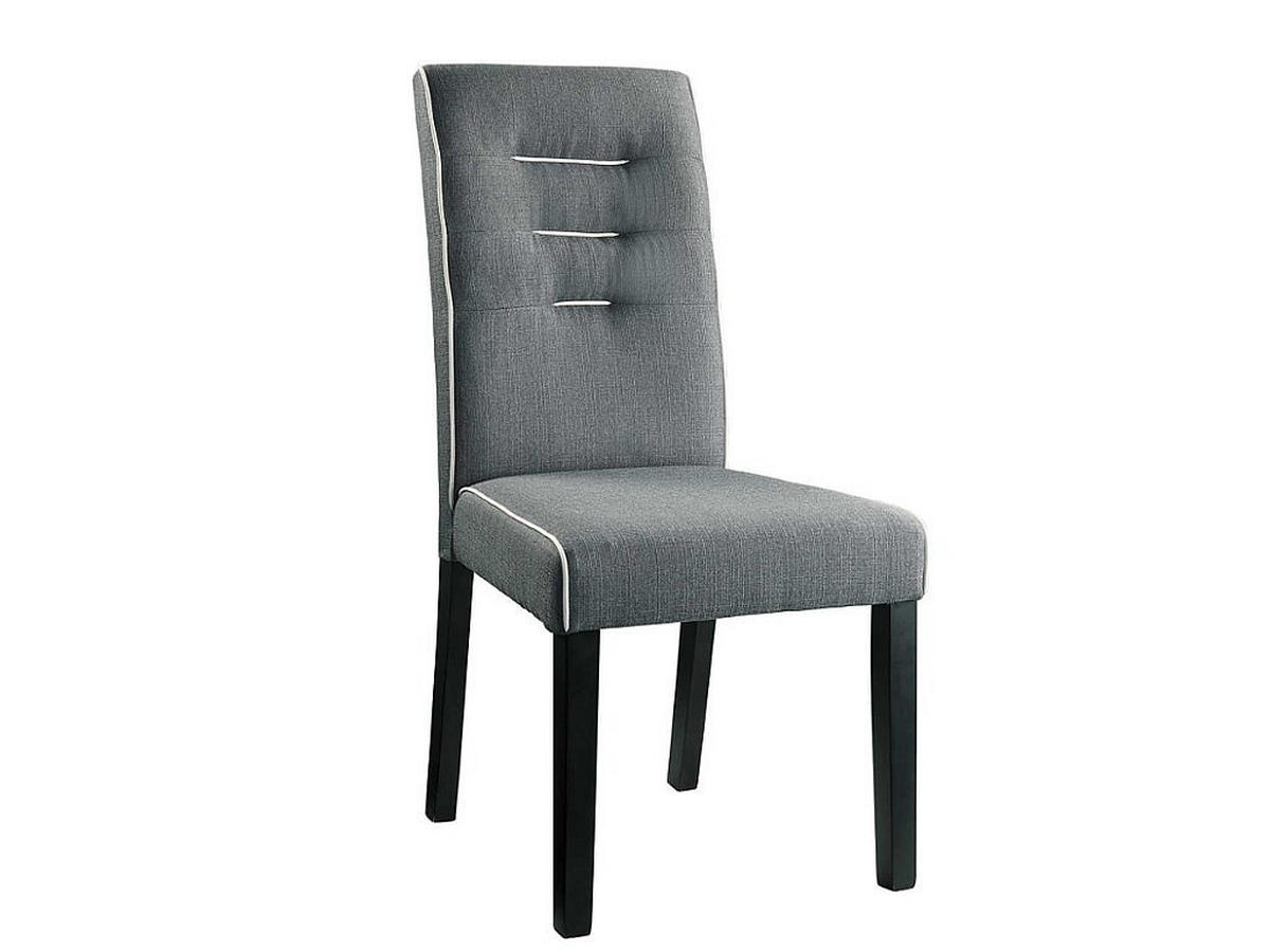 STUHL 6er-Set - Stoff & Kautschukholz - Grau - GABELLE - Grau, Textil (59.5/100/47cm) - Vente-Unique