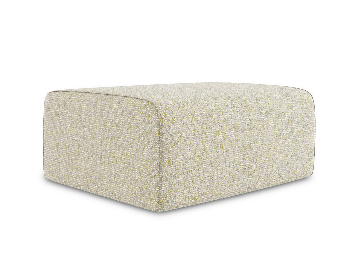 POUF Strukturstoff Stoff Beige - Beige/Creme, Kunststoff/Textil (90/80/60cm) - Makamii