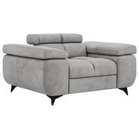 SESSEL NIDELLO - Hellgrau Velvet - Hellgrau/Schwarz, Textil/Metall (130/70/97cm) - MKS