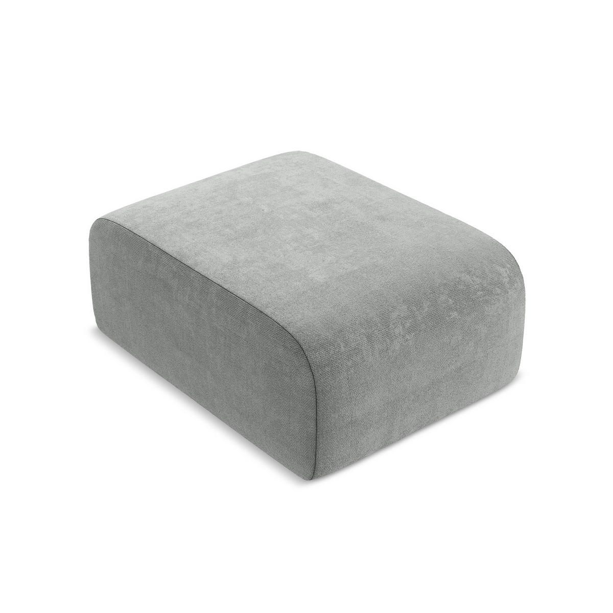 POUF Chenille Stoff Grau - Schwarz/Grau, Holzwerkstoff/Kunststoff (72/42/94cm) - LaMiaSofa