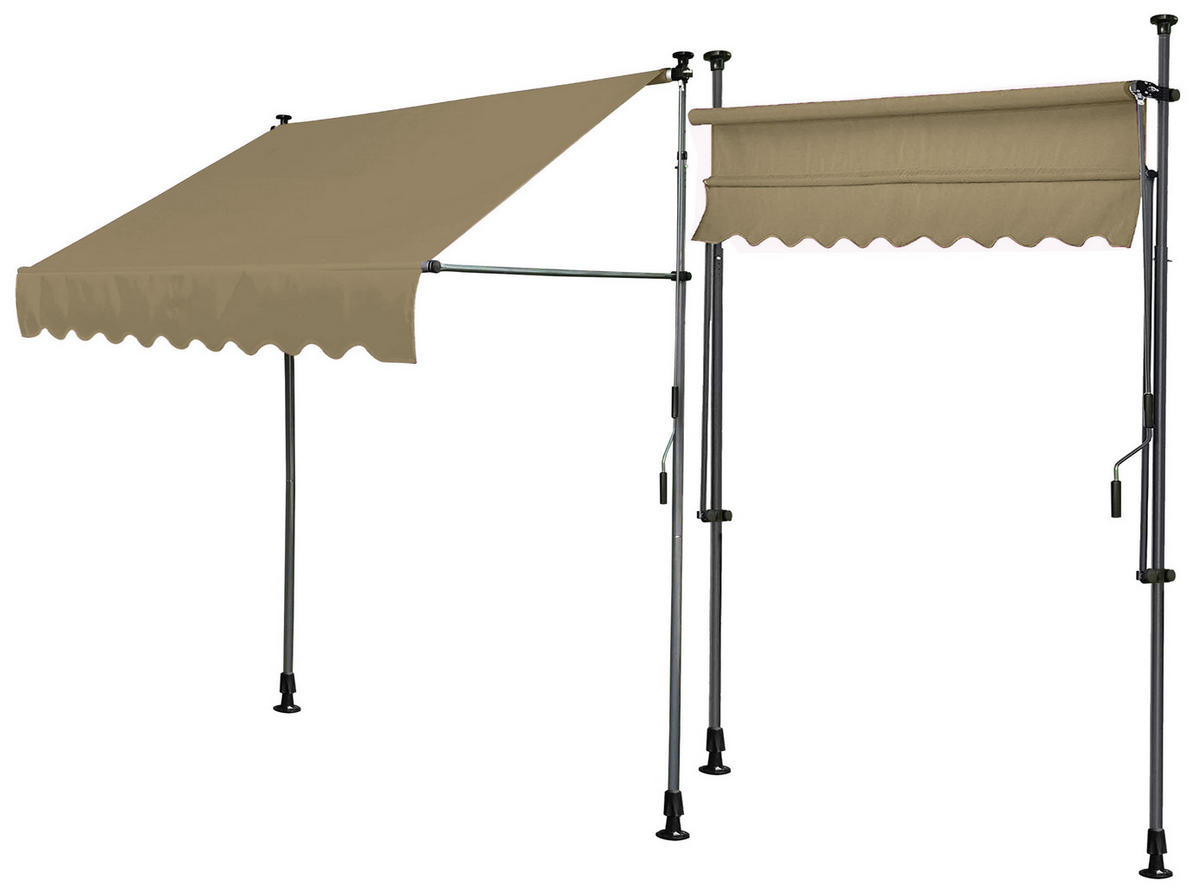 KLEMMMARKISE 300x130cm Beige - Beige, Metall (300/290/180cm) - QUICK STAR