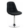 DREHSTUHL Stoff schwarz - Chromfarben/Schwarz, Textil/Metall (48/84/52cm) - CLP