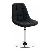 DREHSTUHL Stoff schwarz - Chromfarben/Schwarz, Textil/Metall (48/84/52cm) - CLP