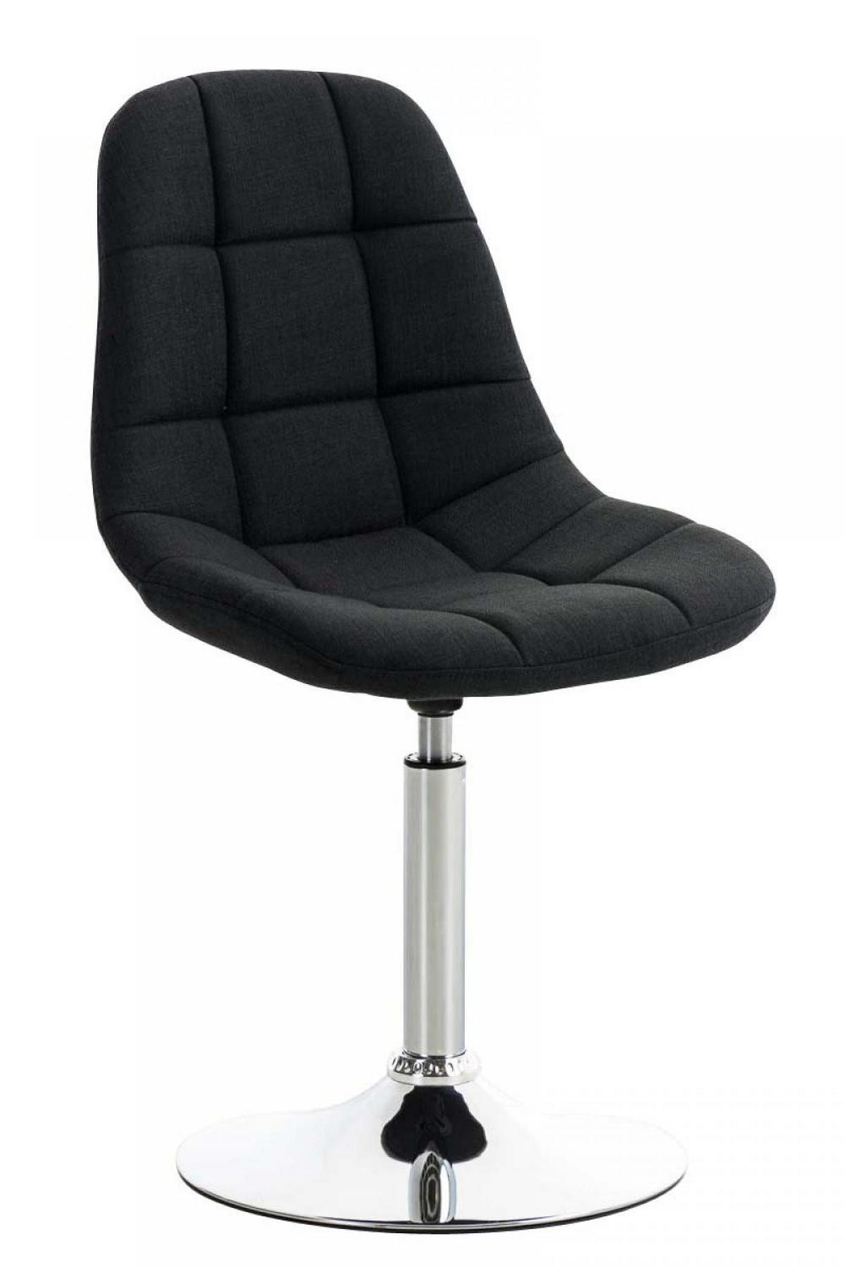 DREHSTUHL Stoff schwarz - Chromfarben/Schwarz, Textil/Metall (48/84/52cm) - CLP