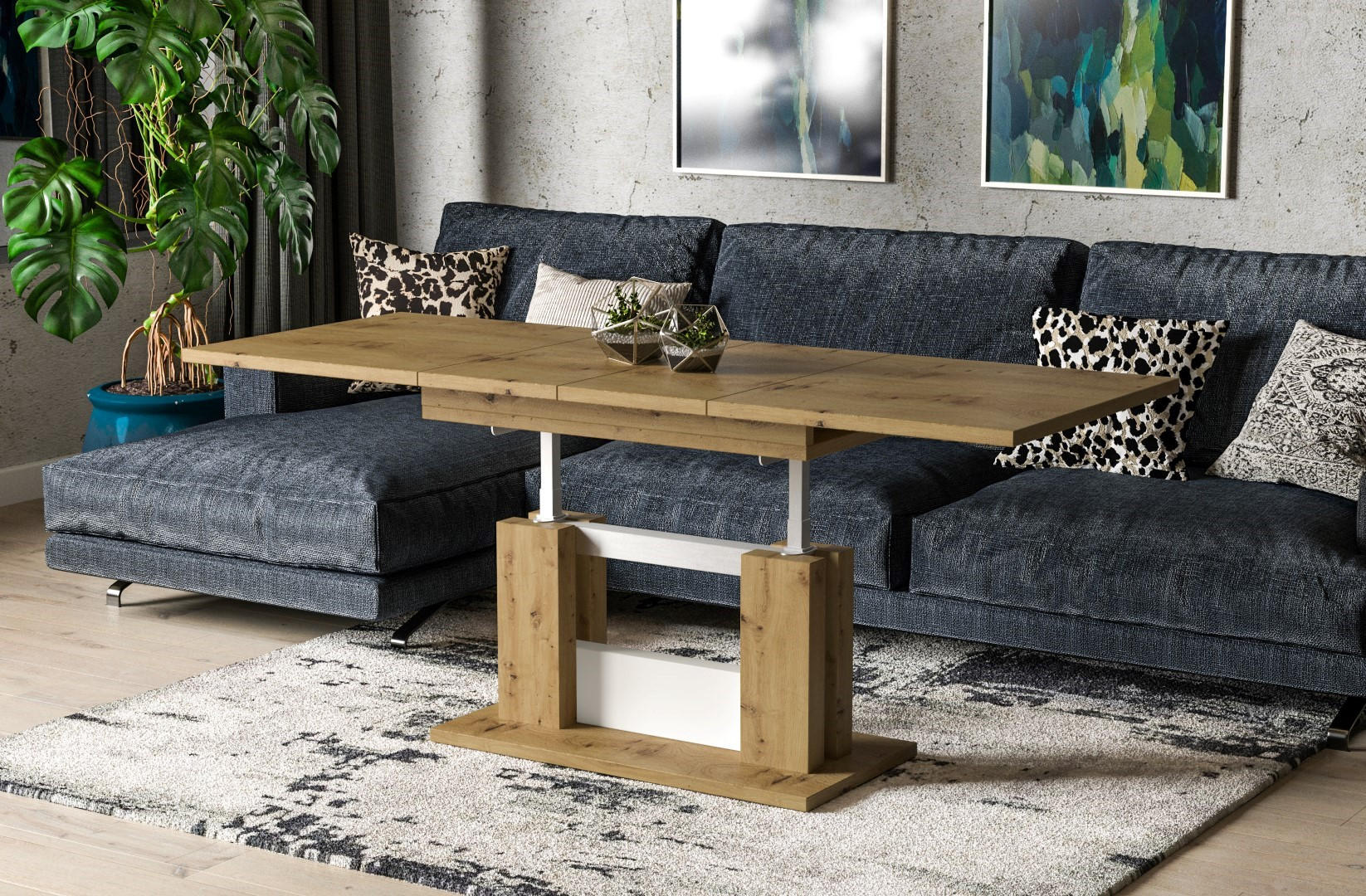 COUCHTISCH Fabel - Eiche Artisan, Holzwerkstoff (110/65/58cm) - Endo-Moebel