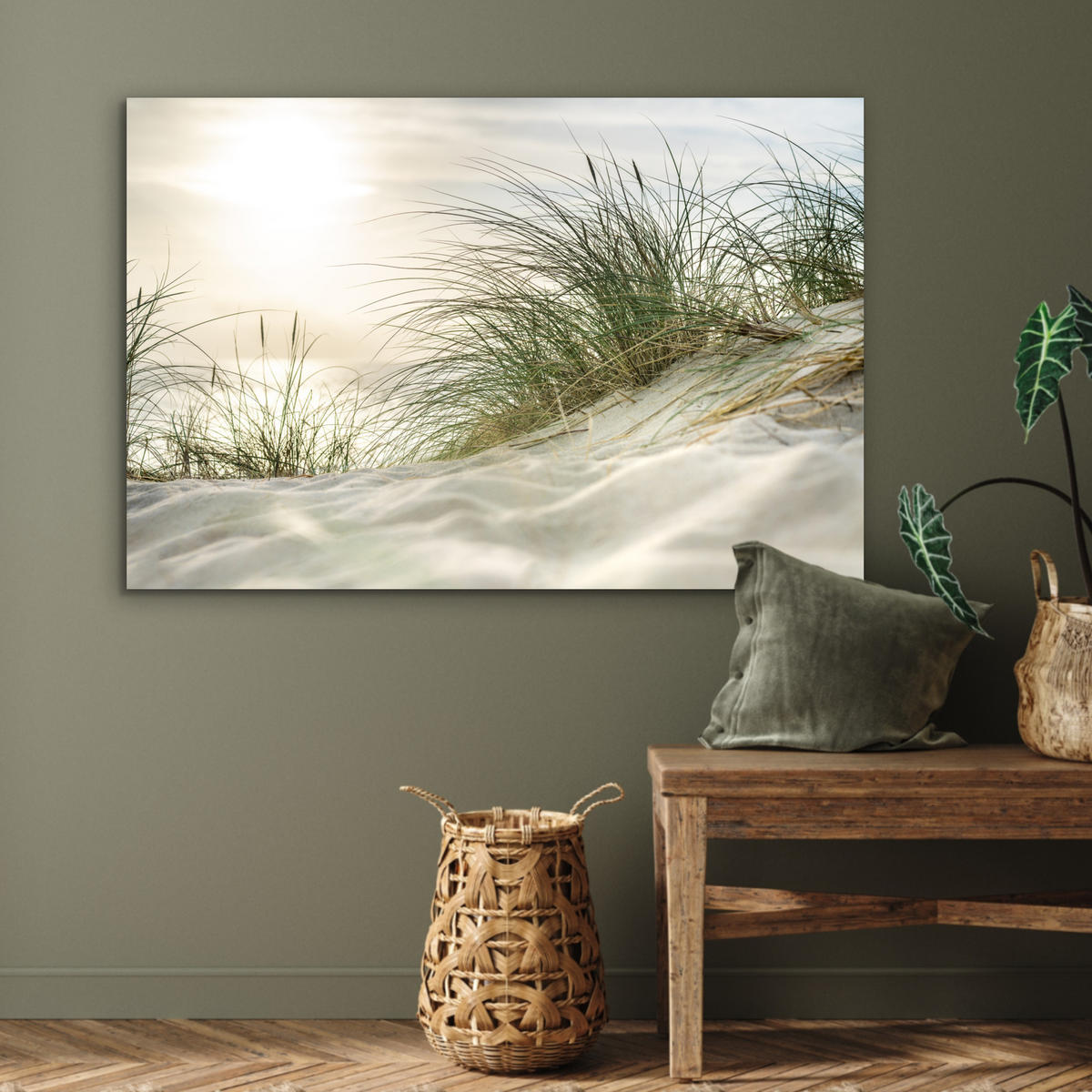 METALLBILD Dünen - Strand - Schleswig-Holstein - Wattenmeer 120x80 cm - Creme, Metall (120/80cm) - MuchoWow