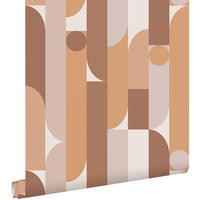 TAPETE geometrische Formen 50 x 900 cm - Braun, Papier (50/900cm) - ESTAhome