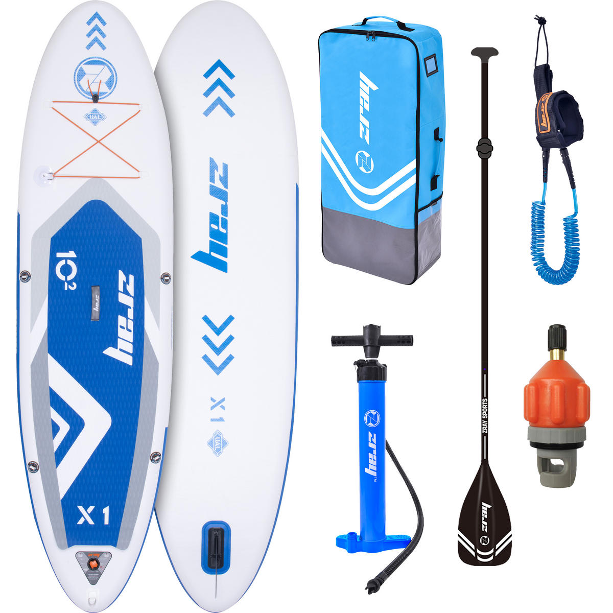 STAND-UP-PADDLE-BOARD X1 SUP Komplettset 310 x 81 x 15 cm mit viel Zubehör - Blau, Kunststoff (310/81/15cm) - Zray
