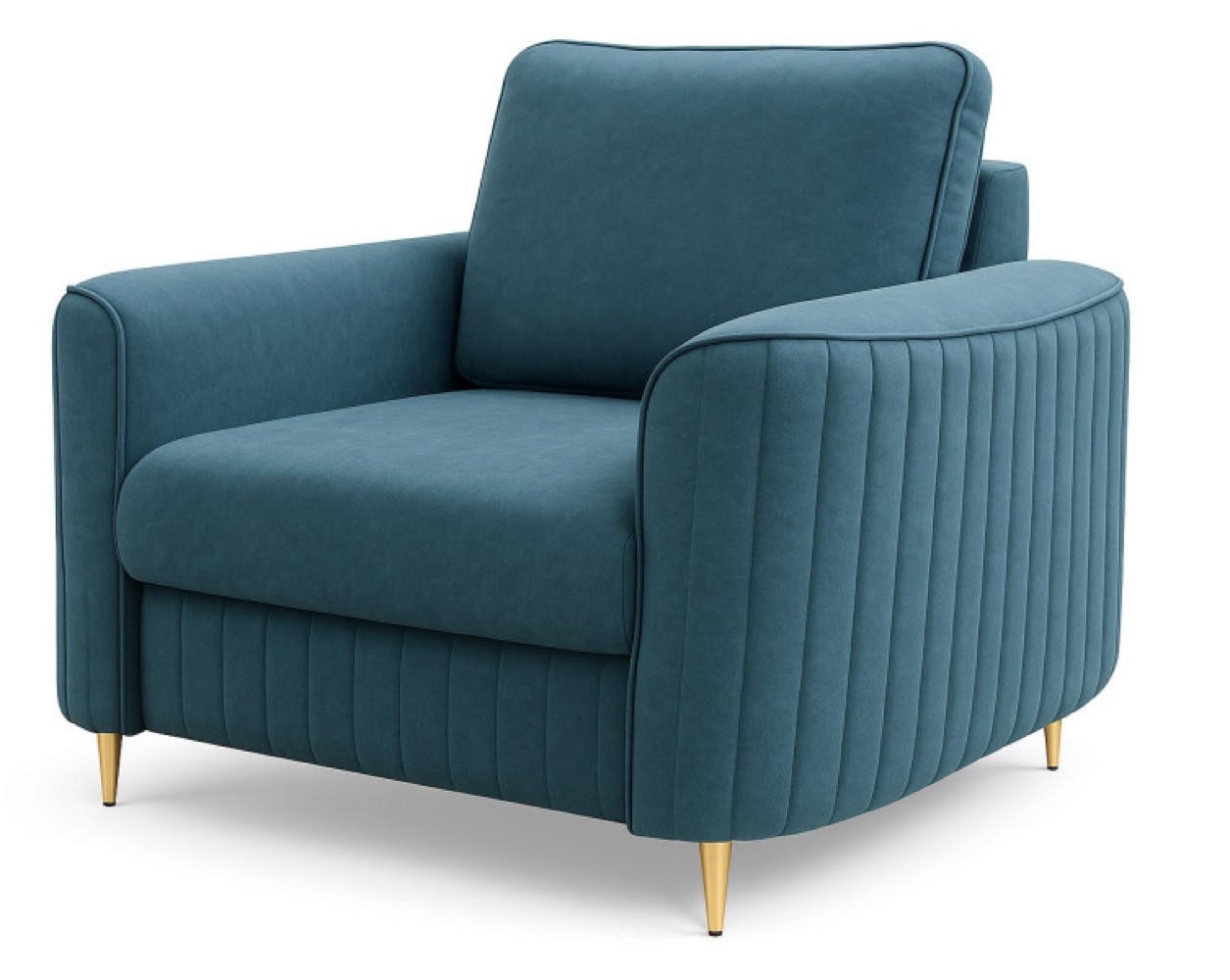 SESSEL Blau LOREN Mit Goldenen Beinen - Blau, Textil (100/85/94cm) - Sepro Meble