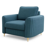 SESSEL Blau LOREN Mit Goldenen Beinen - Blau, Textil (100/85/94cm) - Sepro Meble