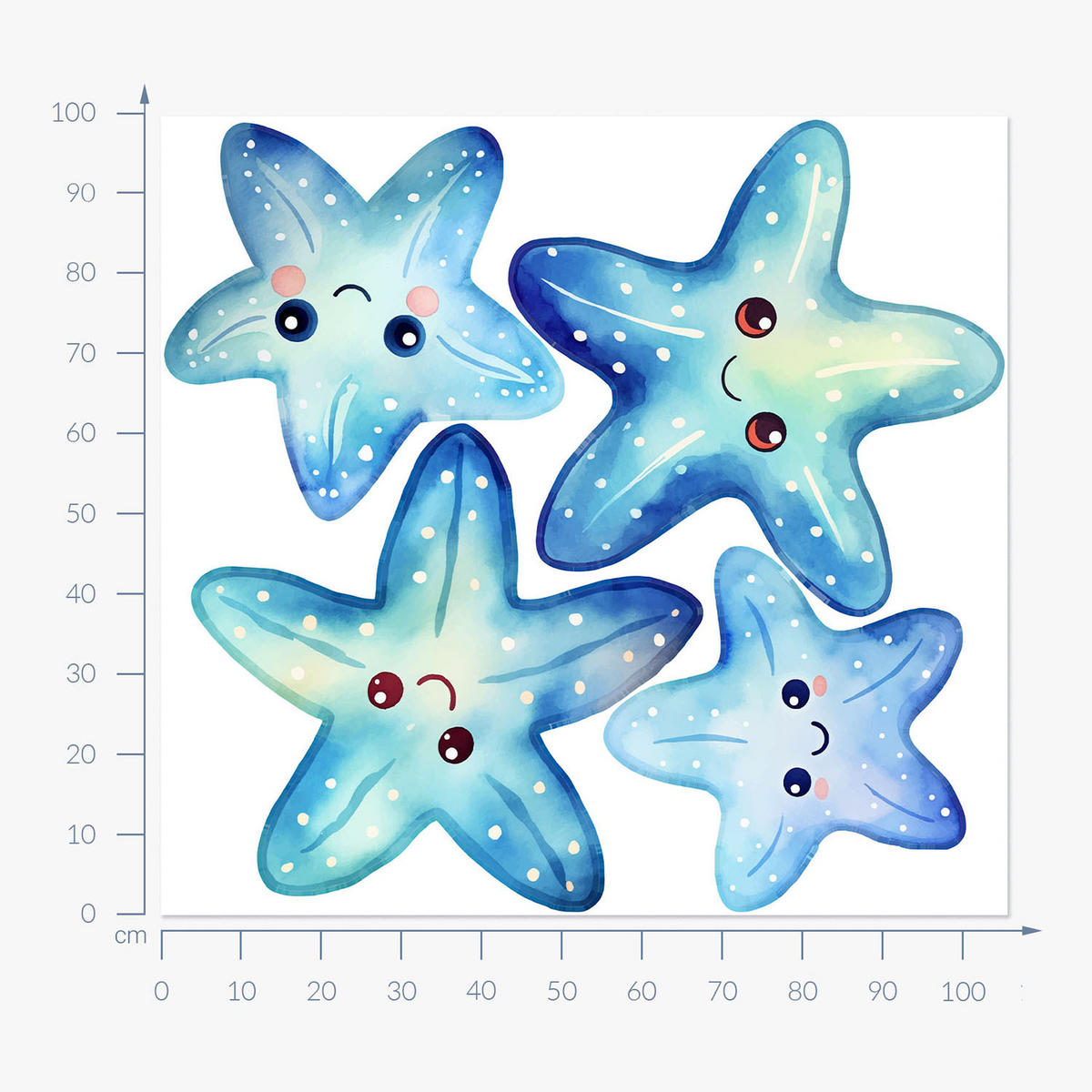 WANDAUFKLEBER 100x106cm - Niedlicher Seestern - Multicolor, Kunststoff (100/106/0.1cm) - Wallfluent