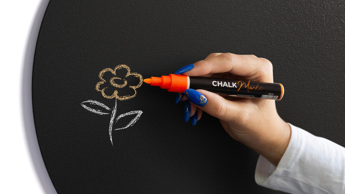 MAGNETTAFEL Runde schwarze SLIMboard Durchmesser 40 cm – rahmenlose Magnettafel - Schwarz, Metall (40/40/0.3cm) - ALLboards