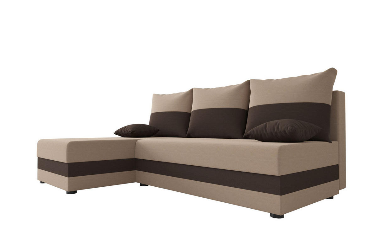 ECKSOFA HEWLET L Rainbow 05+41 Links mit Schlaffunktion - Braun, Textil (200/140cm) - Bedante