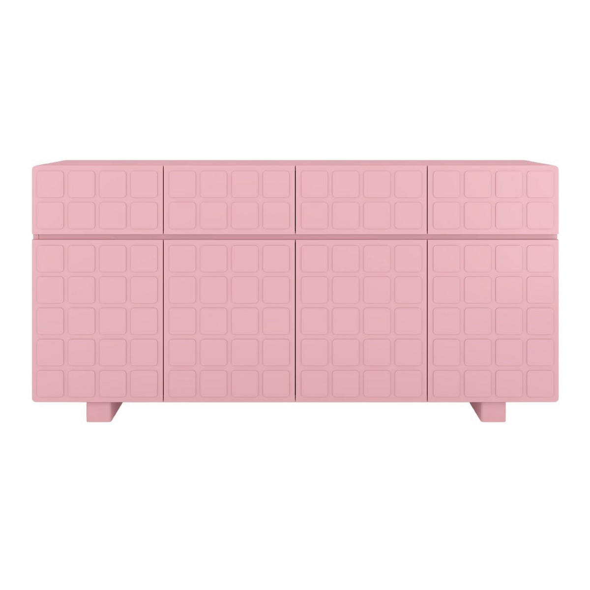 SIDEBOARD Cubo Long, Geometrische 3D Fronten, 169 cm, Rosa - Hellrosa, Holz/Holzwerkstoff (168.9/83.8/41.8cm) - Skandica