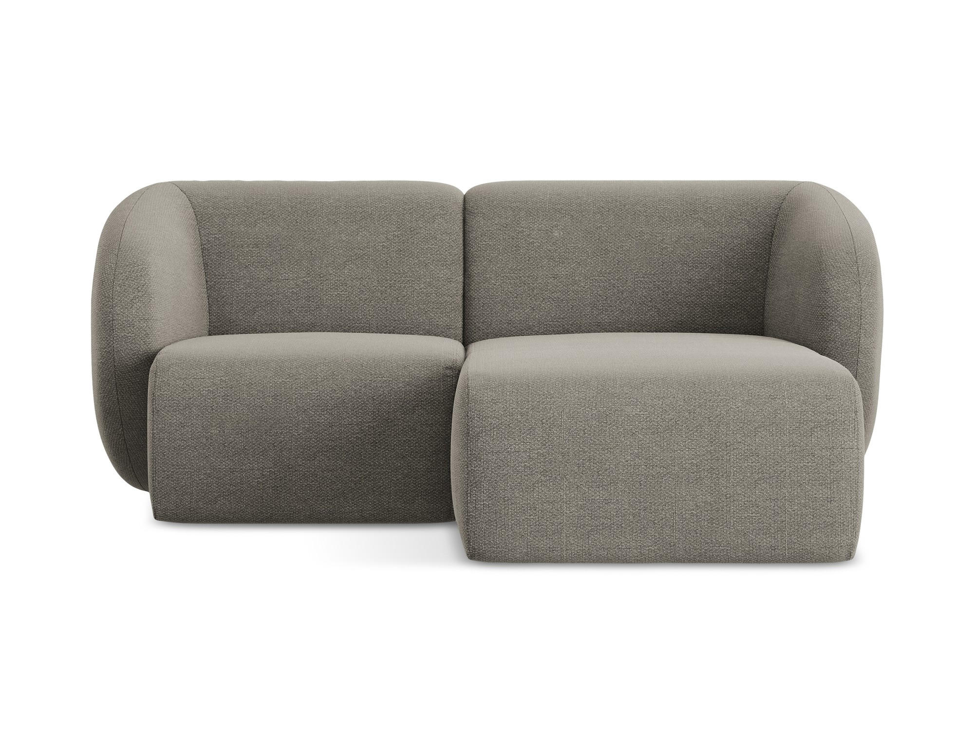 ECKSOFA Rechts Bouclé Stoff Grau - Schwarz/Grau, Holzwerkstoff/Kunststoff (178/166cm) - Makamii