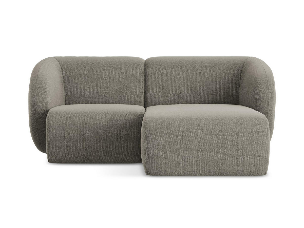 ECKSOFA Rechts Bouclé Stoff Grau - Schwarz/Grau, Holzwerkstoff/Kunststoff (178/166cm) - Makamii